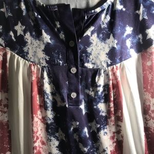 Red,White and Blue blouse